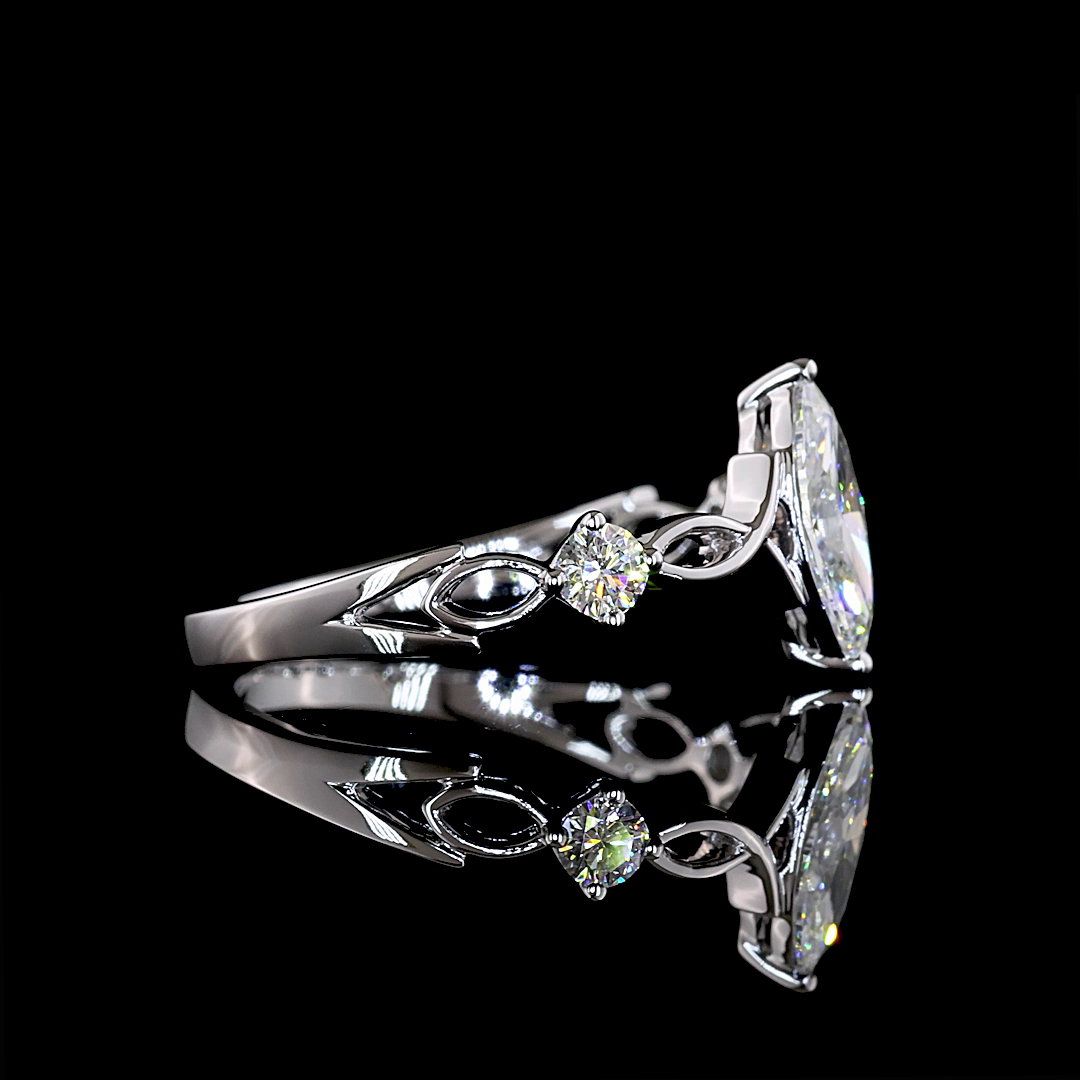 0.75 CTTW Marquise Lab Grown Diamond 3 Stones Ring Sz. 6 (E Color and VS1 Clarity)