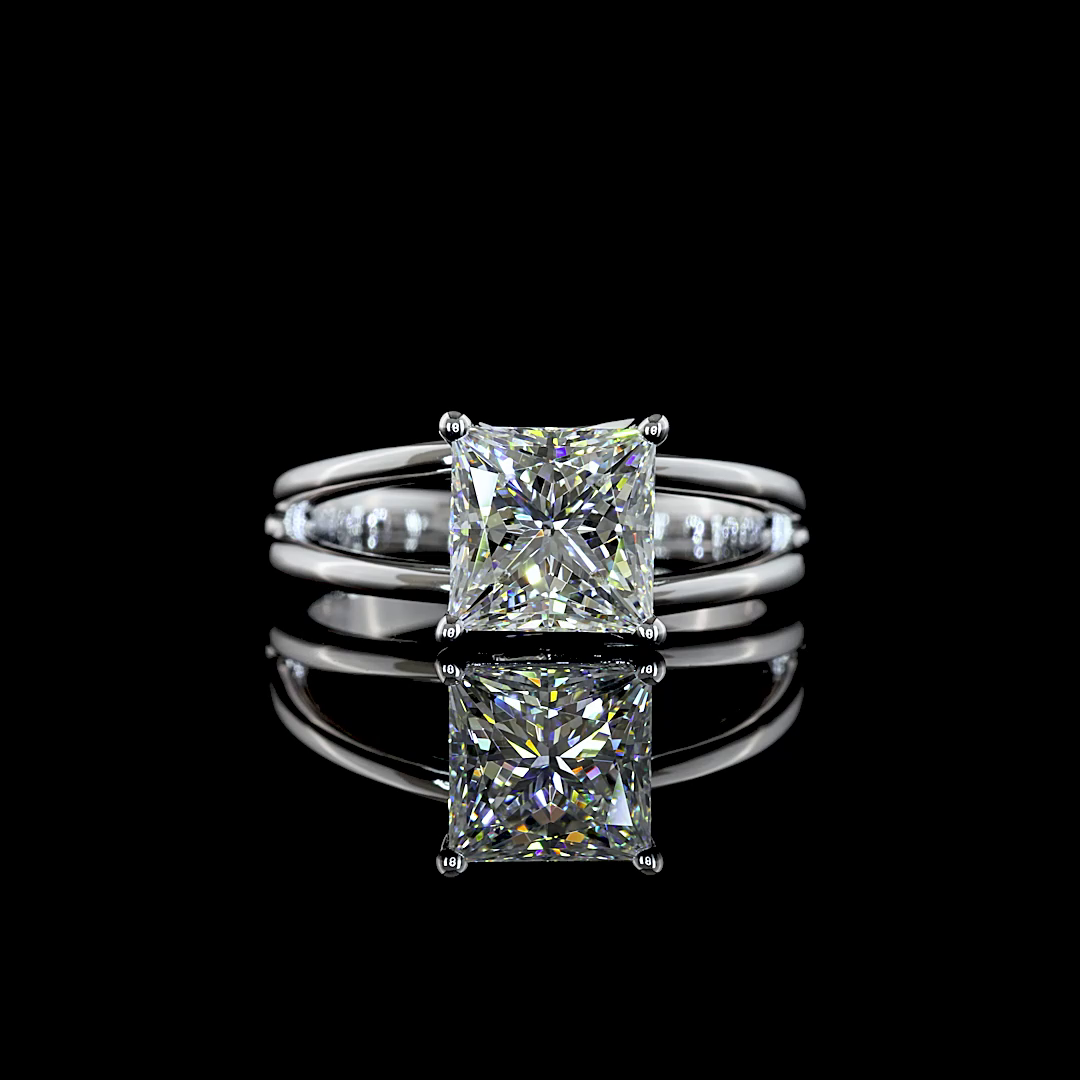 2.01 CT Princess Lab Grown Diamond Solitaire Ring Sz. 6 (F Color and VS1 Clarity)