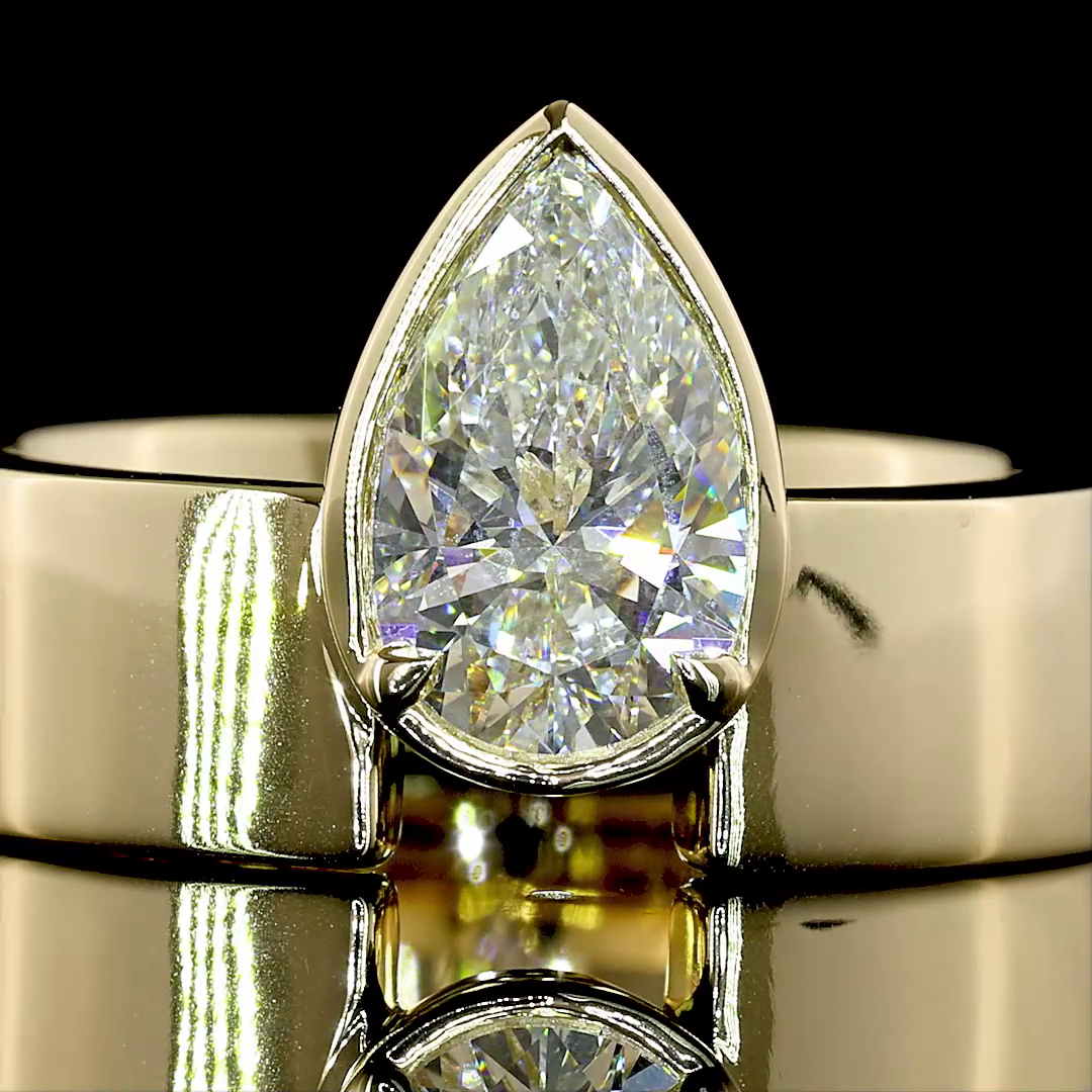 1.33 CT Pear Lab Grown Diamond Solitaire Ring Sz. 6.5 (F Color and VS1 Clarity)