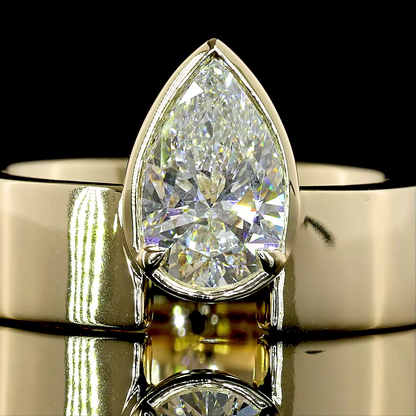 1.33 CT Pear Lab Grown Diamond Solitaire Ring Sz. 6.5 (F Color and VS1 Clarity)