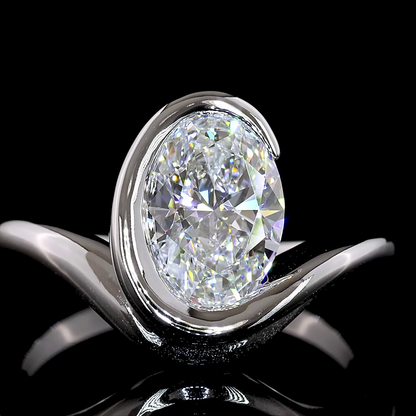 1.51 CT Oval Lab Grown Diamond Solitaire Ring Sz. 6 (E Color and VVS2 Clarity)