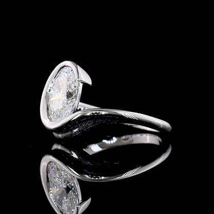 1.51 CT Oval Lab Grown Diamond Solitaire Ring Sz. 6 (E Color and VVS2 Clarity)