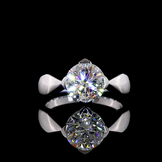 2.04 CT Round Lab Grown Diamond Solitaire Ring Sz. 5.5 (F Color and VS1 Clarity)