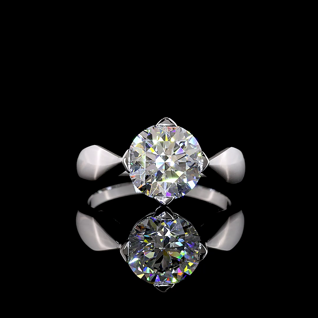 2.52 CT Round Lab Grown Diamond Solitaire Ring Sz. 6.5 (F Color and VVS2 Clarity)