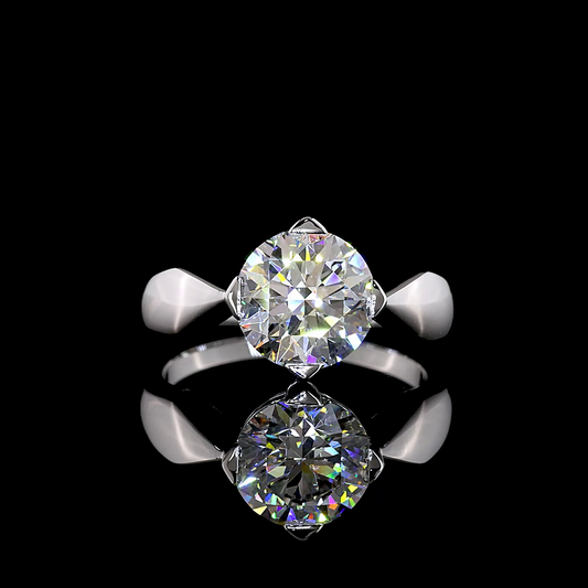 2.52 CT Round Lab Grown Diamond Solitaire Ring Sz. 6.5 (F Color and VVS2 Clarity)