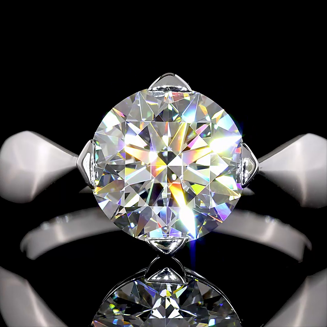 2.52 CT Round Lab Grown Diamond Solitaire Ring Sz. 6.5 (F Color and VVS2 Clarity)