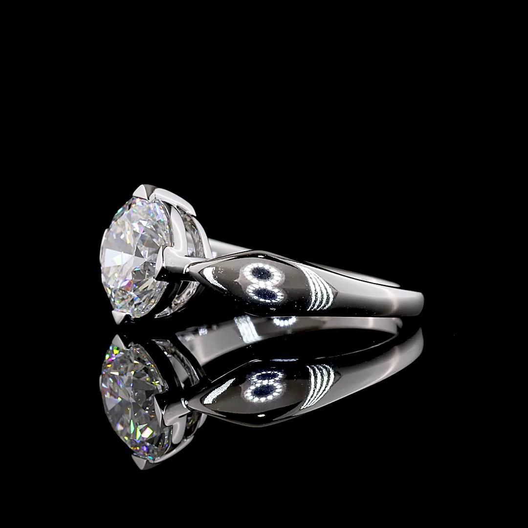 2.52 CT Round Lab Grown Diamond Solitaire Ring Sz. 6.5 (F Color and VVS2 Clarity)