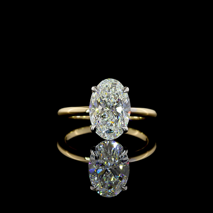 3.15 CT Oval Lab Grown Diamond Solitaire Ring Sz. 7 (E Color and VVS2 Clarity)