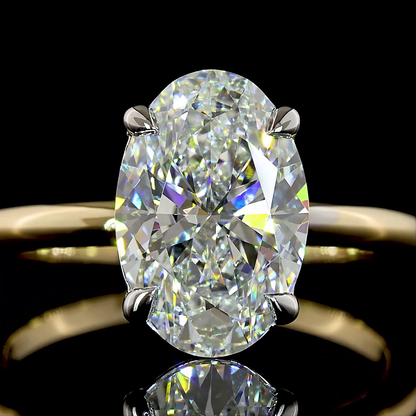 3.15 CT Oval Lab Grown Diamond Solitaire Ring Sz. 7 (E Color and VVS2 Clarity)