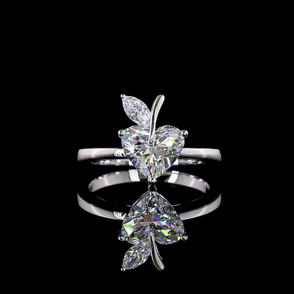 1.88 CTTW Heart Lab Grown Diamond Toi et Moi Ring Sz. 6.5 (E Color and VS1 Clarity)