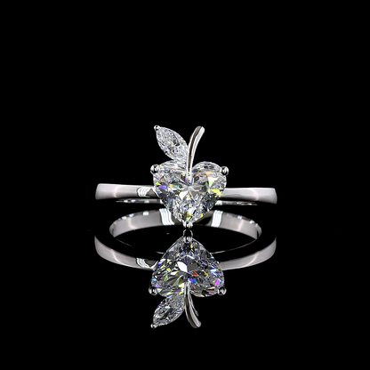 1.33 CTTW Heart Lab Grown Diamond Toi et Moi Ring Sz. 5.75 (E Color and VS1 Clarity)