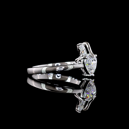 1.33 CTTW Heart Lab Grown Diamond Toi et Moi Ring Sz. 5.75 (E Color and VS1 Clarity)