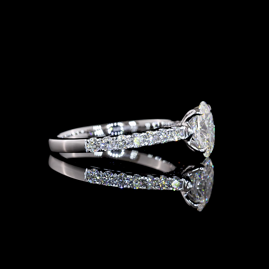 1.49 CTTW Oval Lab Grown Diamond Hidden Halo Ring Sz. 7 (E Color and VVS2 Clarity)