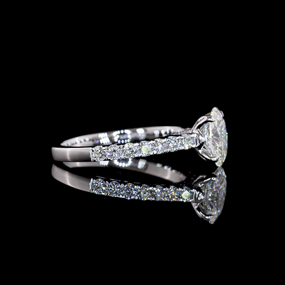 1.49 CTTW Oval Lab Grown Diamond Hidden Halo Ring Sz. 7 (E Color and VVS2 Clarity)