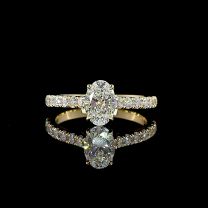 1.47 CTTW Oval Lab Grown Diamond Hidden Halo Ring Sz. 7 (D Color and VVS1 Clarity)