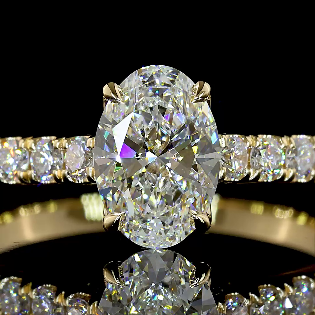 1.47 CTTW Oval Lab Grown Diamond Hidden Halo Ring Sz. 7 (D Color and VVS1 Clarity)