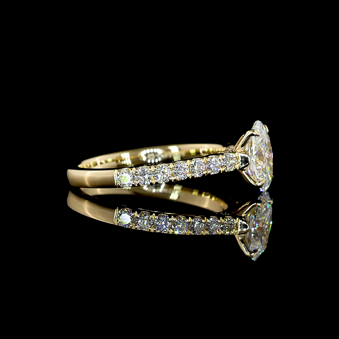 1.50 CTTW Oval Lab Grown Diamond Hidden Halo Ring Sz. 7 (E Color and VS1 Clarity)