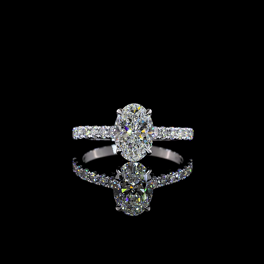 2.22 CTTW Oval Lab Grown Diamond Hidden Halo Ring Sz. 7 (D Color and VVS2 Clarity)