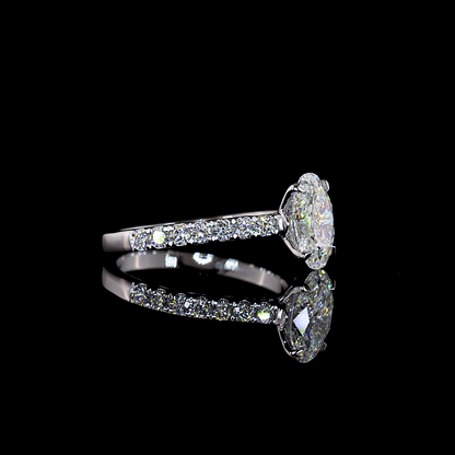 2.22 CTTW Oval Lab Grown Diamond Hidden Halo Ring Sz. 7 (D Color and VVS2 Clarity)