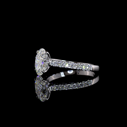 2.22 CTTW Oval Lab Grown Diamond Hidden Halo Ring Sz. 7 (D Color and VVS2 Clarity)
