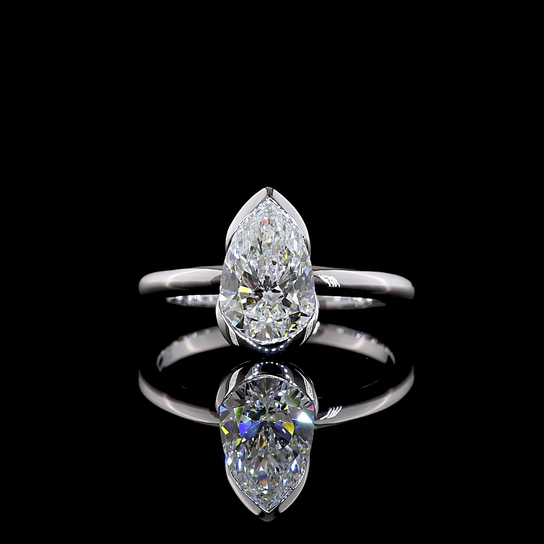 1.54 CT Pear Lab Grown Diamond Solitaire Ring Sz. 6.5 (E Color and VS1 Clarity)