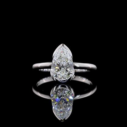 1.54 CT Pear Lab Grown Diamond Solitaire Ring Sz. 6.5 (E Color and VS1 Clarity)