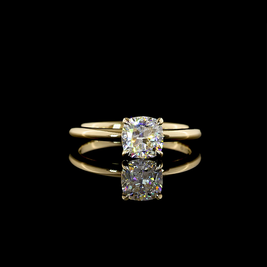 1.08 CT Square Cushion Brilliant Lab Grown Diamond Solitaire Ring Sz. 7 (D Color and VVS2 Clarity)