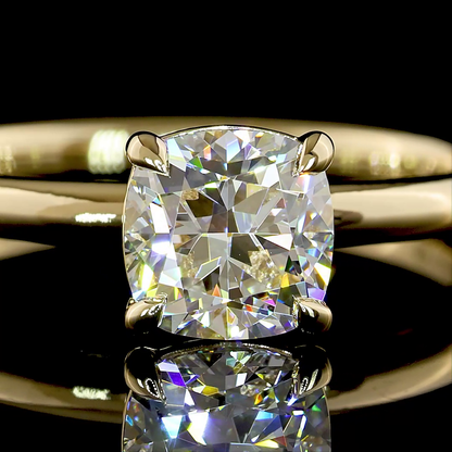 1.08 CT Square Cushion Brilliant Lab Grown Diamond Solitaire Ring Sz. 7 (D Color and VVS2 Clarity)