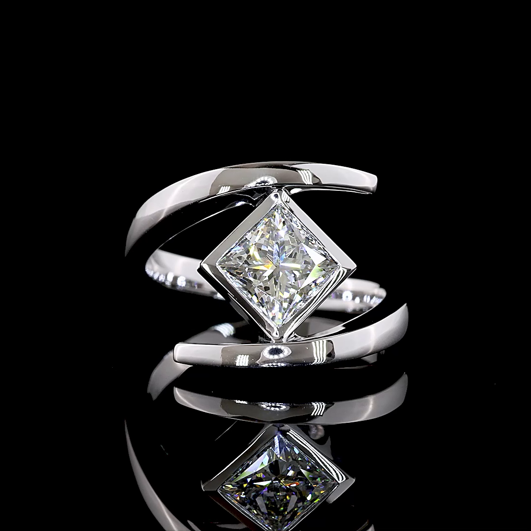 1.51 CT Princess Lab Grown Diamond Solitaire Ring Sz. 6.5 (F Color and VS1 Clarity)