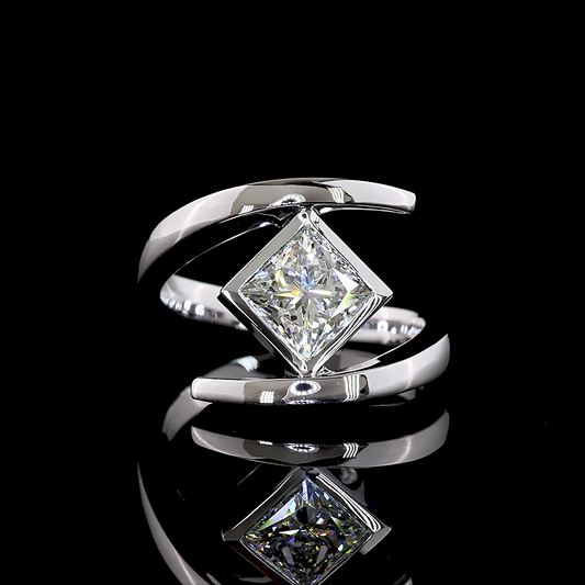 1.51 CT Princess Lab Grown Diamond Solitaire Ring Sz. 6.5 (F Color and VS1 Clarity)