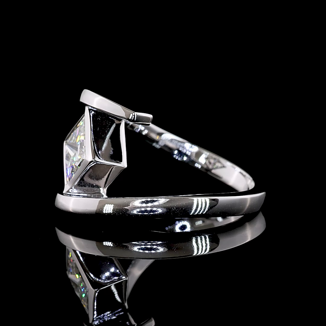 1.51 CT Princess Lab Grown Diamond Solitaire Ring Sz. 6.5 (F Color and VS1 Clarity)