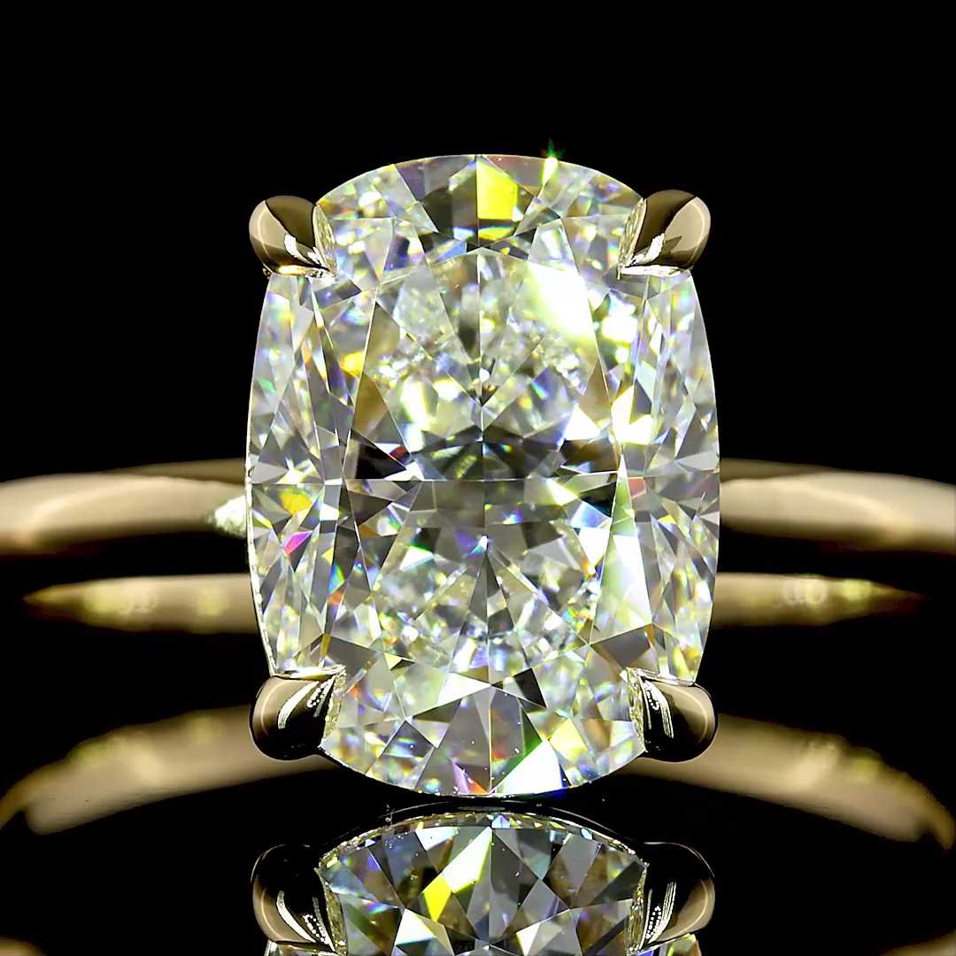 3.01 CT Cushion Brilliant Lab Grown Diamond Solitaire Ring Sz. 7 (F Color and VS1 Clarity)