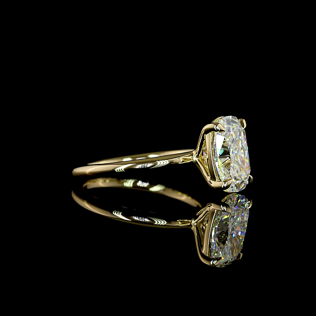 3.01 CT Cushion Brilliant Lab Grown Diamond Solitaire Ring Sz. 7 (F Color and VS1 Clarity)