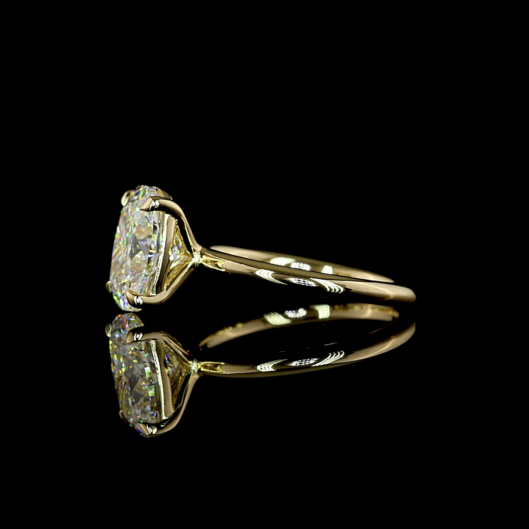 3.01 CT Cushion Brilliant Lab Grown Diamond Solitaire Ring Sz. 7 (F Color and VS1 Clarity)