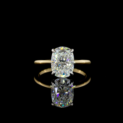 3.15 CT Cushion Brilliant Lab Grown Diamond Solitaire Ring Sz. 7 (E Color and VVS2 Clarity)