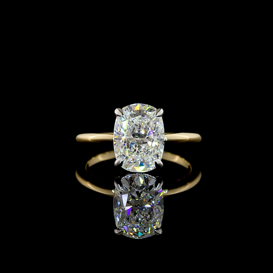 3.15 CT Cushion Brilliant Lab Grown Diamond Solitaire Ring Sz. 7 (E Color and VVS2 Clarity)
