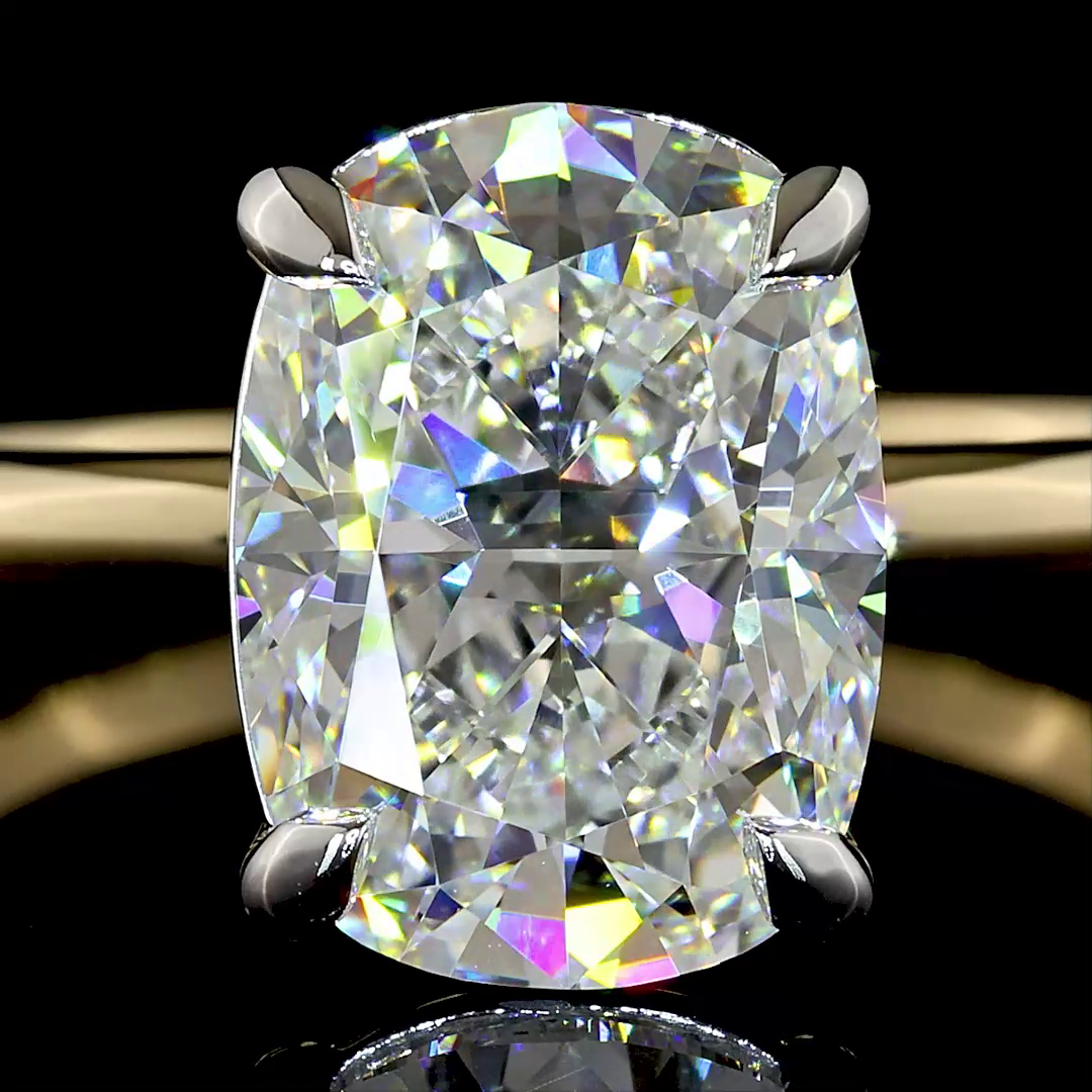 3.15 CT Cushion Brilliant Lab Grown Diamond Solitaire Ring Sz. 7 (E Color and VVS2 Clarity)