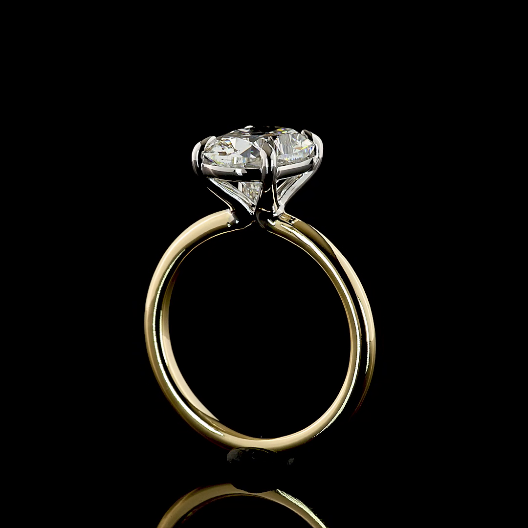 3.15 CT Cushion Brilliant Lab Grown Diamond Solitaire Ring Sz. 7 (E Color and VVS2 Clarity)