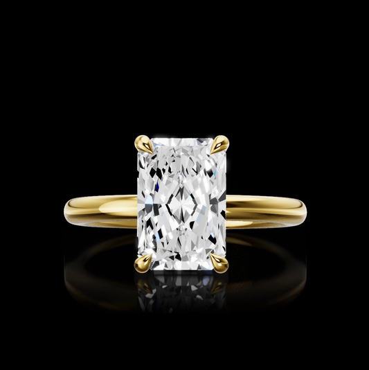 0.15 CTTW Natural Diamond Hidden Halo Ring Sz. 6