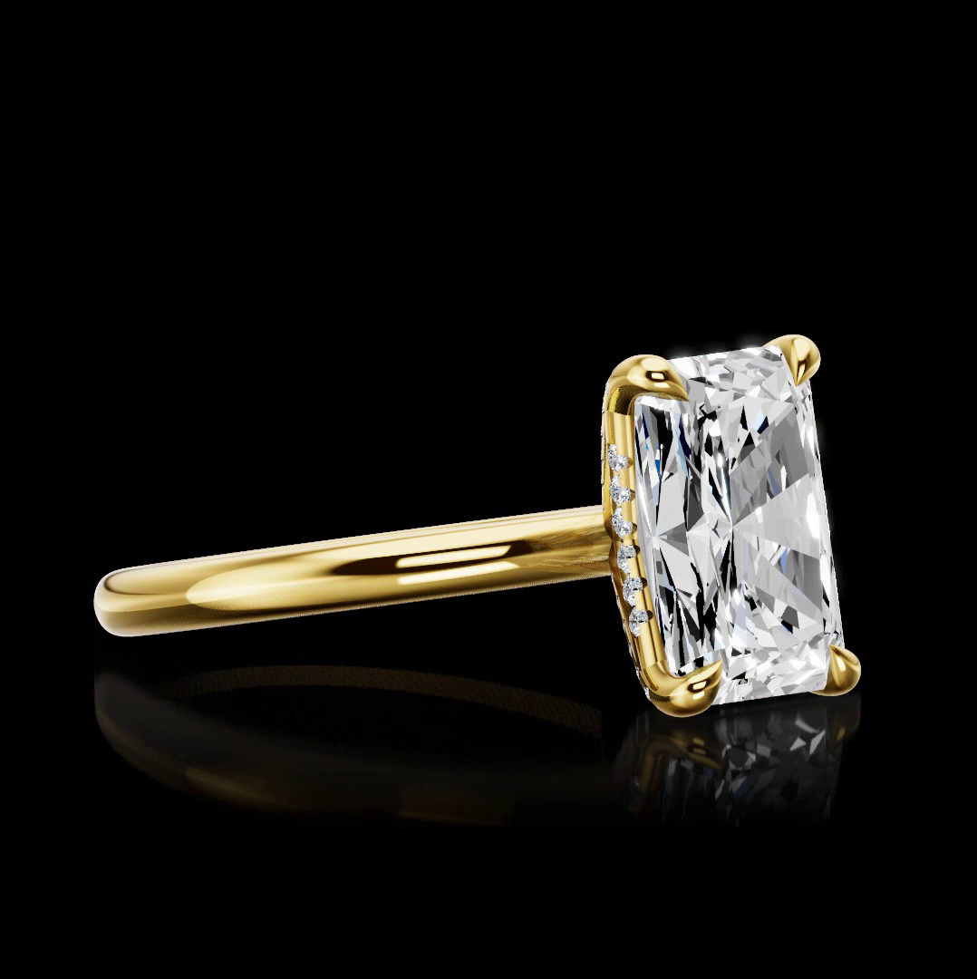 0.15 CTTW Natural Diamond Hidden Halo Ring Sz. 6
