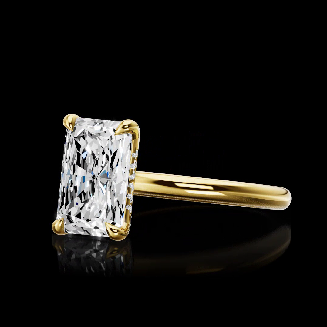 0.15 CTTW Natural Diamond Hidden Halo Ring Sz. 6