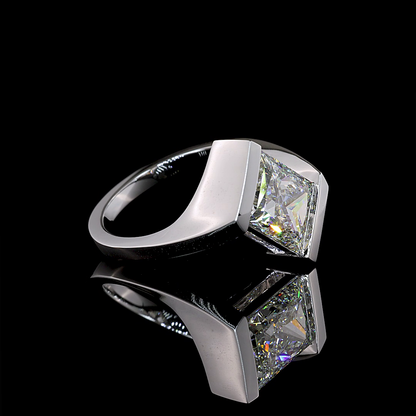 2.90 CT Lozenge Step Cut Lab Grown Diamond Solitaire Ring Sz. 6.75 (F Color and VS1 Clarity)