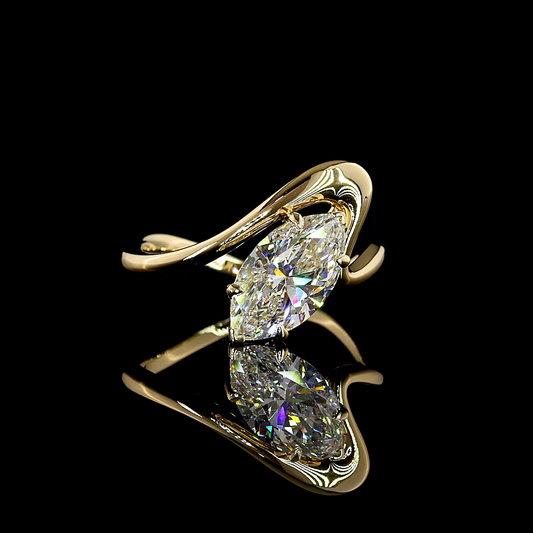 2.05 CT Marquise Lab Diamond Solitaire Ring (F Color and VS1 Clarity)