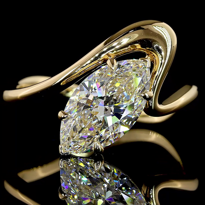 2.05 CT Marquise Lab Diamond Solitaire Ring (F Color and VS1 Clarity)