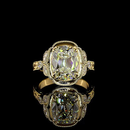 4.53 CTTW Antique Cushion Lab Grown Diamond Special Ring Sz. 6.25 (F Color and VS1 Clarity)