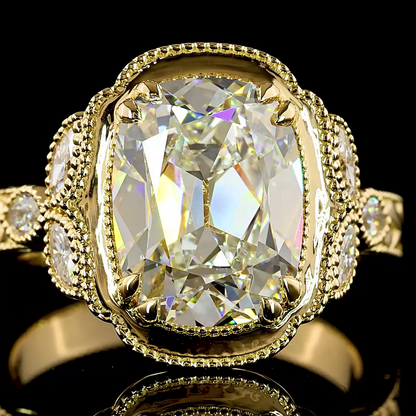 4.53 CTTW Antique Cushion Lab Grown Diamond Special Ring Sz. 6.25 (F Color and VS1 Clarity)