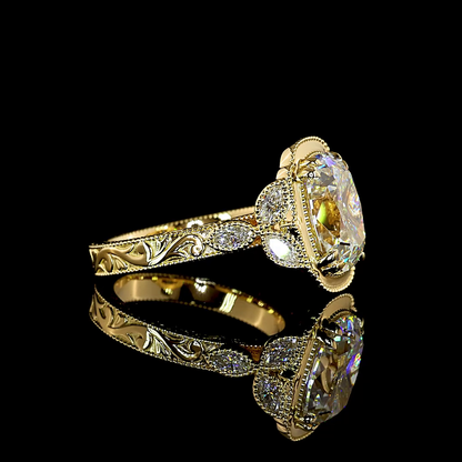 4.53 CTTW Antique Cushion Lab Grown Diamond Special Ring Sz. 6.25 (F Color and VS1 Clarity)