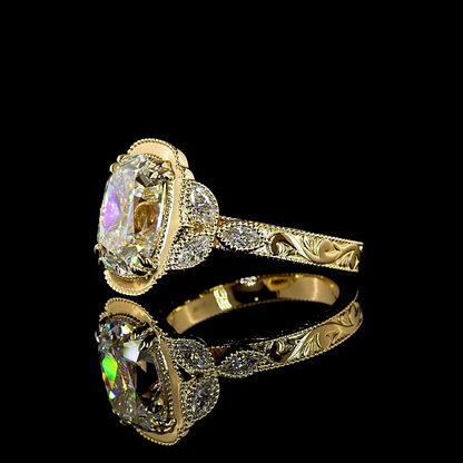 4.53 CTTW Antique Cushion Lab Grown Diamond Special Ring Sz. 6.25 (F Color and VS1 Clarity)