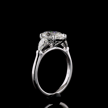 3.25 CTTW Oval Lab Grown Diamond 3 Stones Ring Sz. 7 (E Color and VVS2 Clarity)