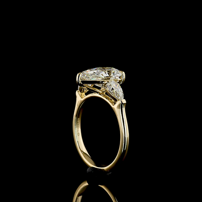 3.91 CTTW Pear Lab Grown Diamond 3 Stones Ring Sz. 7 (E Color and VVS2 Clarity)